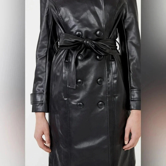 Bardot Vegan Leather Trench Coat - Picture 2 of 7